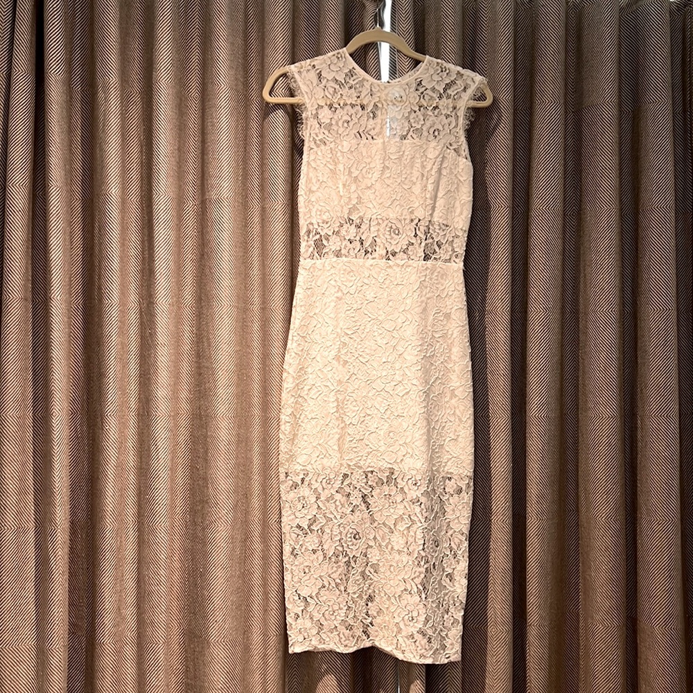 Alexis white lace midi dress